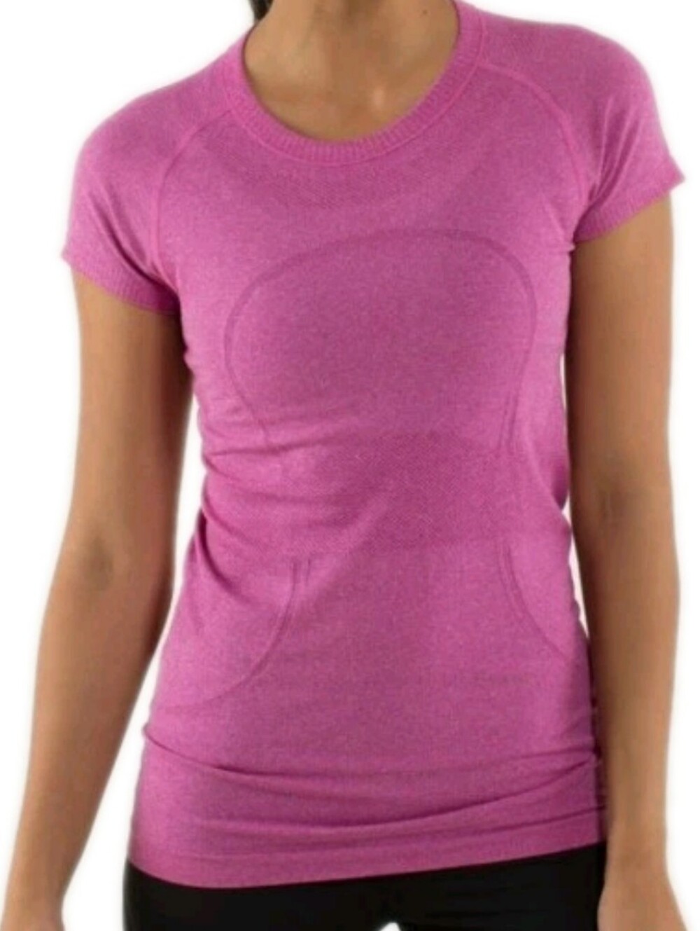 Lululemon Run Swiftly Tech Heathered Raspberry Stretch Fitted Athletic Shirt  M